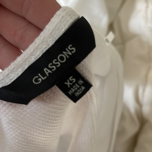 white button crop top long sleeve - Picture 3 of 4